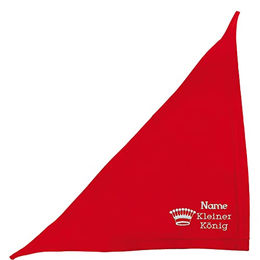 Schecker Besticktes Hundehalstuch rot 65 cm mit Motiv Kleiner König + Krone + Name – Bild 1 von 5