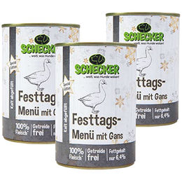 Produktbild von Schecker Dogreform Gänsebraten Nassfutter für Hunde - 3 x 410 g