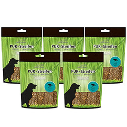 Produktbild von Schecker Dörrfleisch PUR Streifen Fasan für Hunde - 5 x 100 g