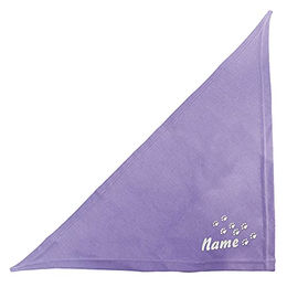 Schecker Flieder Besticktes Halstuch mit Pfoten und Hundename – Bild 1 von 4