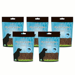 Produktbild von Schecker Hundefutter Pur Streifen Forelle Dörrfisch - 5 x 100 g