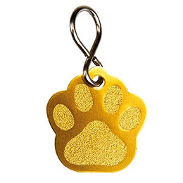 Produktbild von Schecker Hundemarke Pfote Goldfarben mit Gravur