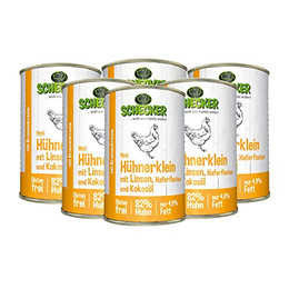 Produktbild von Schecker Hundemenü Hühnerklein mit Linsen und Kokosöl - 6 x 410 g