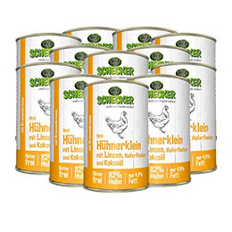 Produktbild von Schecker Hundemenü Hühnerklein mit Linsen und Kokosöl - 12 x 410 g
