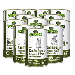 Produktbild von Schecker Hundemenü Kaninchen mit Buchweizen, Kürbis und Löwenzahn - 12 x 410 g