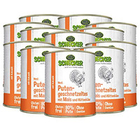 Produktbild von Schecker Hundemenü Putengeschnetzeltes mit Mais und Hüttenkäse - 12 x 820 g