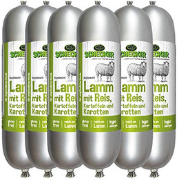 Produktbild von Schecker Hundewurst Lamm mit Reis, Kartoffeln & Karotten - 6 x 400 g