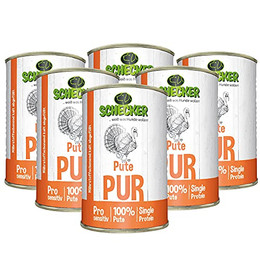 Produktbild von Schecker Nassfutter 100% Pute PUR getreidefrei - 6 x 410 g