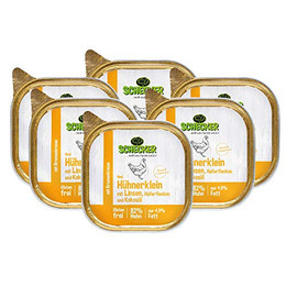 Produktbild von Schecker Nassfutter Hundemenü Hühnerklein mit Linsen und Kokosöl - 6 x 200 g