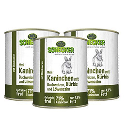 Produktbild von Schecker Nassfutter Hundemenü mit Kaninchen, Buchweizen und Kürbis - 3 x 820 g