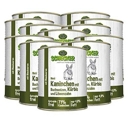 Produktbild von Schecker Nassfutter Hundemenü mit Kaninchen, Buchweizen und Kürbis - 12 x 820 g