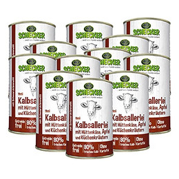 Produktbild von Schecker Nassfutter Hundemenü vom Kalb mit Hüttenkäse, Apfel und Kräutern - 12 x 410 g