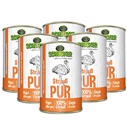Produktbild von Schecker Nassfutter Strauß Pur - 6 x 410 g