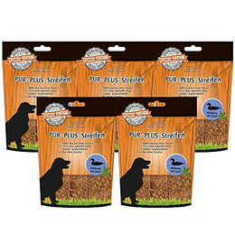 Schecker PUR Plus Streifen Wildente Hundesnacks - 5 x 100 g – Bild 1 von 4