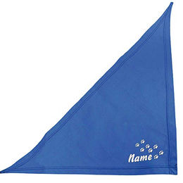 Schecker Royalblau Besticktes Halstuch mit Pfoten und Hundename – Bild 1 von 4