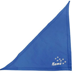 Schecker Royalblau Besticktes Halstuch mit Pfoten und Hundename - 50 cm – Bild 1 von 4