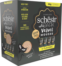 Produktbild von Schesir After Dark Velvet Mousse Katzen-Nassfutter Variety Pack - 12 x 80 g