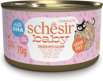 Produktbild von Schesir Baby Huhn & Lachs Nassfutter für Kätzchen - 12 x 70 g
