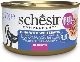 Produktbild von Schesir Brühe Thunfisch und Sardelle Katzenfutter - 6 x 70 g