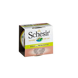 Produktbild von Schesir Cat Huhn mit Schinken in Brühe - 12 x 70 g