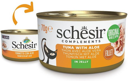 Produktbild von Schesir Cat Thunfisch mit Aloe in Jelly - 12 x 70 g