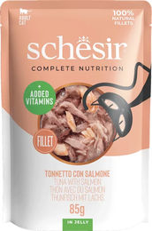Produktbild von Schesir Frischebeutel 85g - Thunfisch und Lachs