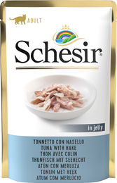 Produktbild von Schesir Frischebeutel 85g - Thunfisch und Seehecht