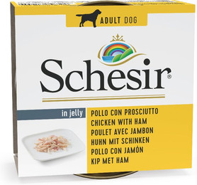 Produktbild von Schesir Huhn mit Schinken Nassfutter für Hunde - 6 x 150 g
