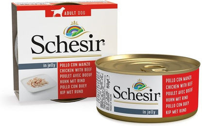 Produktbild von SCHESIR Hühner- und Rinderfilets in Gelee 150g