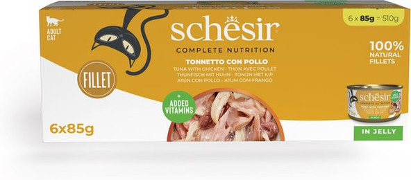 Produktbild von Schesir in Gelee Thunfisch mit Hühnerfilet - 6 x 85 g