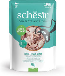 Produktbild von Schesir Jelly Pouch 6 x 85 g - Thunfisch mit Goldbrasse