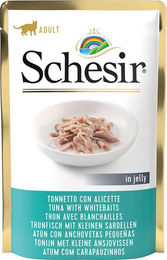 Produktbild von Schesir Katzen Pouch 6 x 85 g - Thunfisch mit kleinen Sardellen
