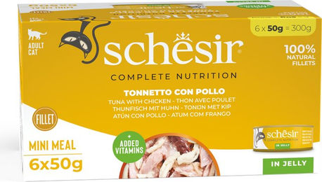 Produktbild von Schesir Multipack Thunfisch mit Huhn Katzenfutter - 6 x 50 g