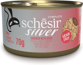 Produktbild von Schesir Silver Senior Huhn & Ente Nassfutter - 12 x 70 g