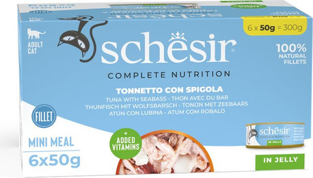 Produktbild von Schesir Small Thunfisch mit Wolfsbarsch in Gelee - 6 x 50 g