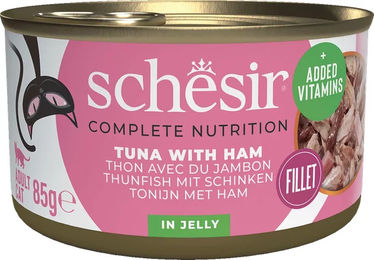 Produktbild von Schesir Thunfisch und Schinken Katzenfutter in Gelee - 12 x 85 g