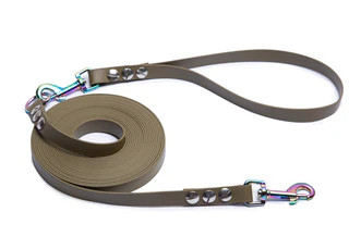 Produktbild von Schleppleine Super Flex Olive Regenbogen 5m mit Handschlaufe - 5 m