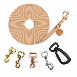 Produktbild von Schleppleine Superflex Nude - Hunde bis 15kg 15m-Bolzenkarabiner Rose-abnehmbare Handschlaufe