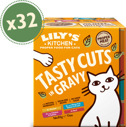 Produktbild von Schmackhafte Häppchen in einer herzhaften Soße Multipack für Katzen (32 x 85g) | Lily's Kitchen