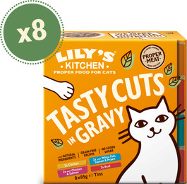 Produktbild von Schmackhafte Häppchen in einer herzhaften Soße Multipack für Katzen (8 x 85g) | Lily's Kitchen
