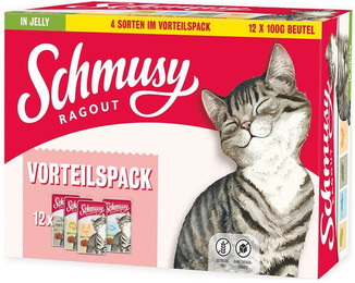 Produktbild von Schmusy Ragout in Jelly Katzen-Nassfutter - 48 x 100 g