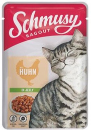 Produktbild von Schmusy Ragout Nassfutter Katze Adult in Gelee Huhn - 44 x 100 g