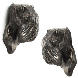 Schnauzer II - Hundestatue, hängende Büste, braun – Bild 1 von 5