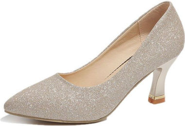 Produktbild von Schwarze High Heels für Damen, formelle Schuhe mit dünnen Absätzen, funkelnde spitze Zehenpartie, flache Öffnung, vielseitige und bequeme Schuhe 40 gold