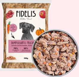 Produktbild von Schwein mit Buchweizen, Kürbis und Fenchel (500g, tiefgefroren)