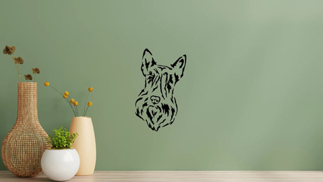 Produktbild von Scottish Terrier Kopf Wandtattoo Wandbild Wandsticker Wandaufkleber Wanddekoration