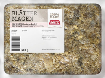 Produktbild von Seitz Blättermagen gewolft Spezialfutter / Frostfutter für Hunde 12 x 500 Gramm