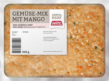 Produktbild von Seitz Gemüse-Mix Mango Spezialfutter / Frostfutter für Hunde 12 x 500 Gramm