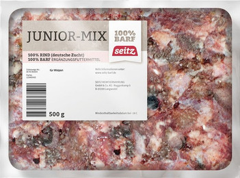 Produktbild von Seitz Junior-Mix gewolft Spezialfutter / Frostfutter für Hundewelpen 12 x 500 Gramm