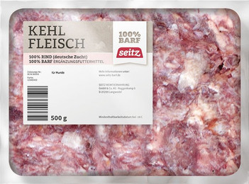 Produktbild von Seitz Kehlfleisch gewolft Spezialfutter / Frostfutter für Hunde Sparpaket 24 x 500 Gramm